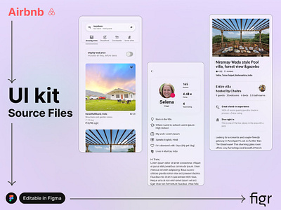 Airbnb Mobile UI (Recreated) airbnb airbnb app android app booking.com branding design editable figma free interface ios kit landing page template ui kit ui ux ux webiste website