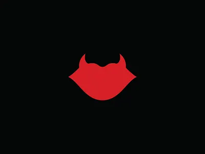 horny kiss black creative design desire devil girl horn horny icon kiss lips logo love lust minimal negative space passion sexy simple woman