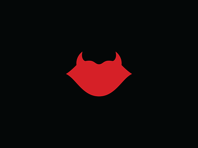 horny kiss black creative design desire devil girl horn horny icon kiss lips logo love lust minimal negative space passion sexy simple woman
