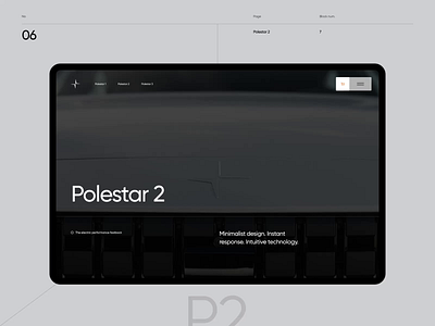Polestar 2 3d animation car design motion product ui ux web website