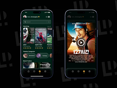 Movie Film Viewing Mobile App Cinema ✨ appdesignar cinema film film app movie movie app streaming streaming app ui ux watch movies