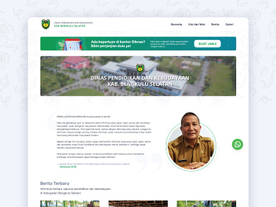 Department of Education and Culture of South Bengkulu Website branding dashboard design government graphic design illustration indonesia interface ui ux vector web