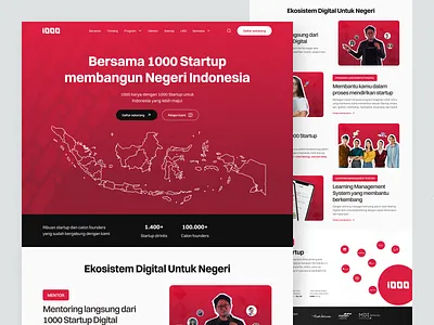 1000 Startup - Landing Page Redesign accelerator agency agency website business website community company website course website entrepreneur government landing page learning management system mentoring ministry movement startup startup agency startup digital venture capital