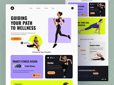 Fitness Website Design designs, themes, templates and downloadable
