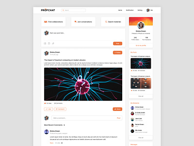 Feed page design clean dashboard feed follower home feed minimal modern network post profile ui ui design ui ux web app web design website design