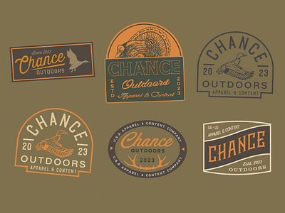Chance Outdoors Badges badge badges duck hunting hunting apparel hunting badge hunting design hunting design inspo logo outfitter design outfitters patch turkey