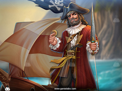 Gamix Labs' Land Based Pirate Slot Concept 2d artwork animation casino game services game characters game development gamix gamix labs illustration land based slot land based slot services land based slot theme slot slot art services slot machine slot services ui