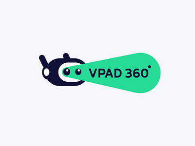 Robot logo VPAD 360 ani animatedlogo animation app design branding delivery logo logo animation mascot mascot logo robot ui