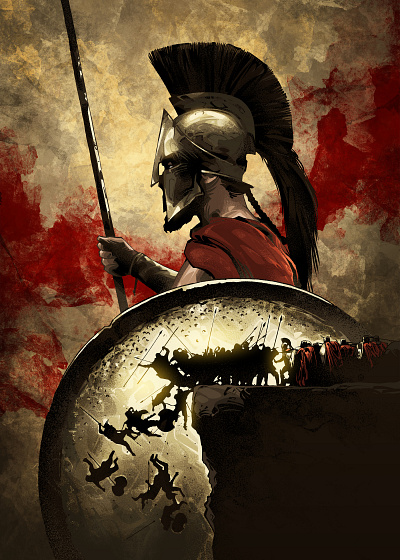 King Leonidas 300 illustration king leonidas poster silhouette sparta spartans