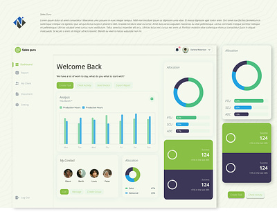 Sales Guru Dashboard Design - Nevina Infotech branding crm data visualization graphic design nevina infotech sales dashboard ui