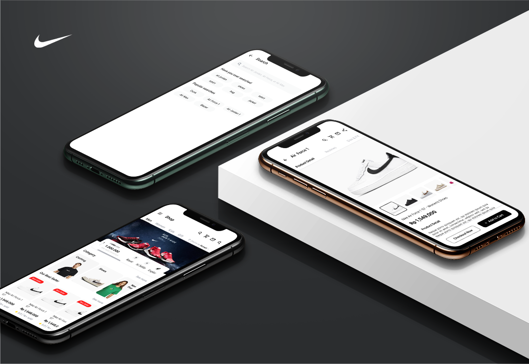 Redesing Nike Mobile App air force 1 design e commerce figma mobile app nike ui ux