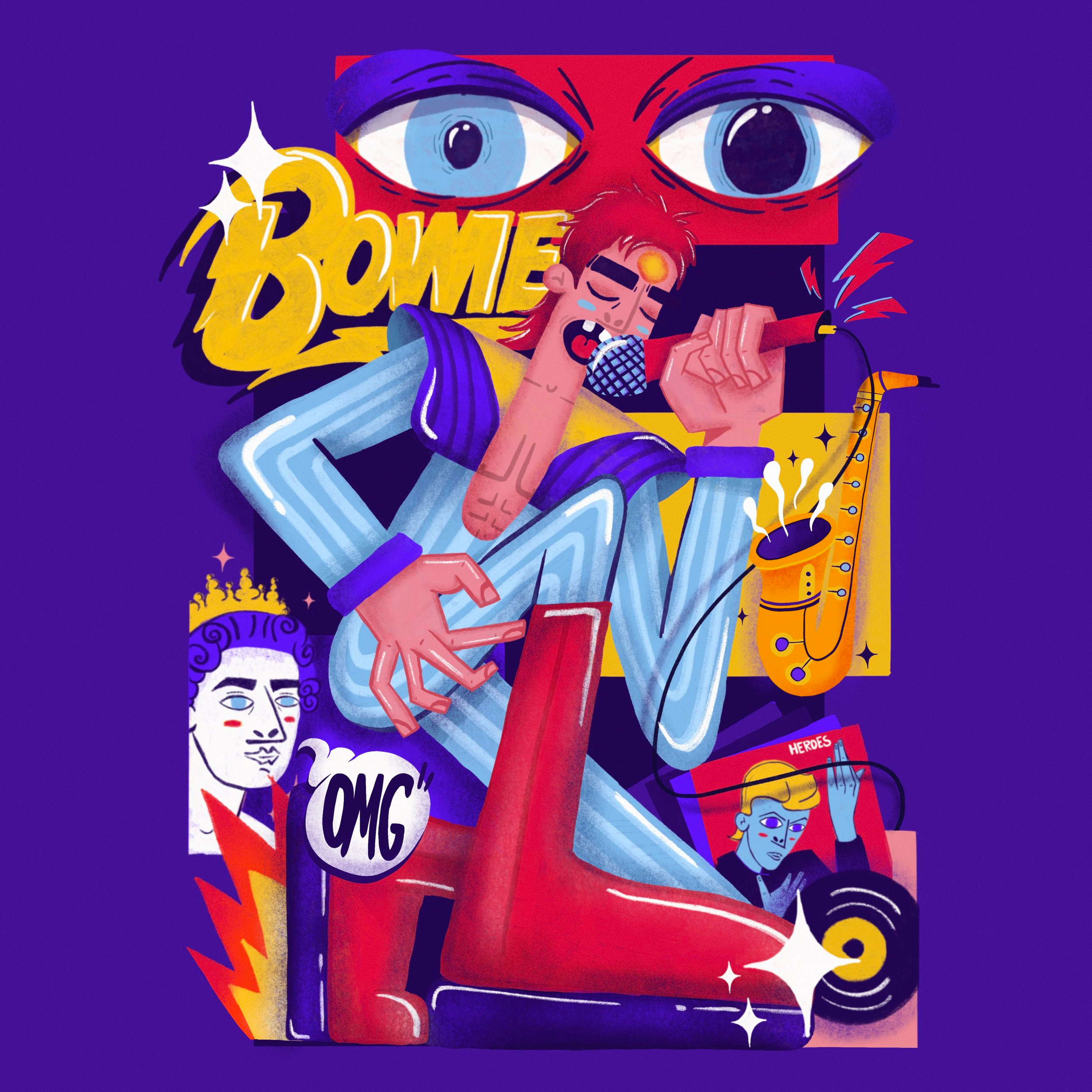 David Bowie colofruladdisction contest davidbowie digitalart illustratio procreate