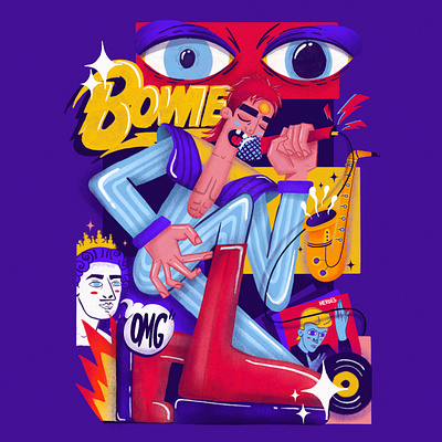 David Bowie colofruladdisction contest davidbowie digitalart illustratio procreate