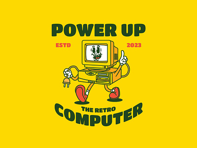 The Retro Computer brand brand identity branding cartoon character classic computer design graphic design illustration logo mascot pc retro vector vintage