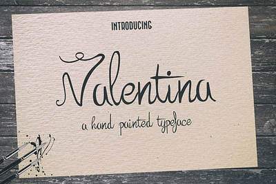 Valentina Typeface + Extras brush hand drawn typeface hand painted hand painted font script script typeface watercolor font
