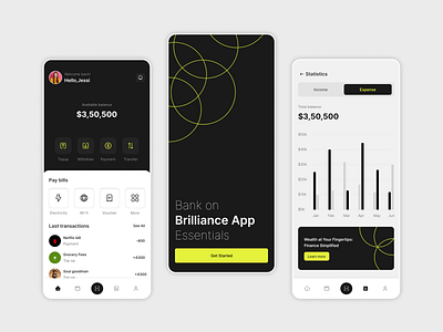 Finance App app design designsystem figma finance minimal modern ui userinterface userresearch ux xd
