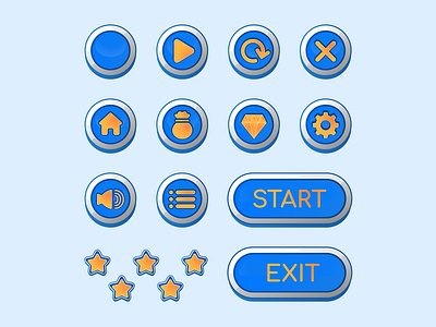 Game Button Design Concept 3d button concept design game graphic design illustration interface ui ux vector