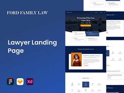 Ford Family Law - Lawyer Landing Page advocate company firm landing page law lawyer public lawyer service template ui ux web design web template website