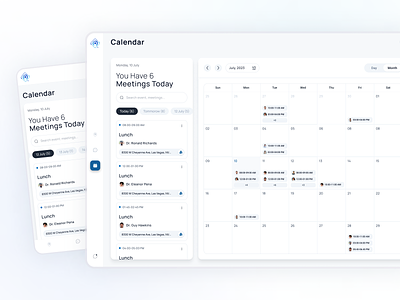 Reps Schedule Appointments - Calendar appointments calendar doctors events lunch medical app mobile reps schedule ui ux web app web site