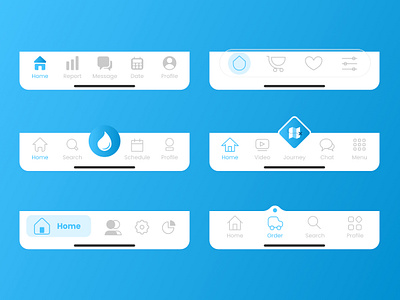 Bottom Navigation Concept Idea bottom bubble classic cta design floating icon illustration interface navigation ui ux vector