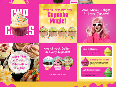 Cupcakes - social media posts graphic design product social media templates