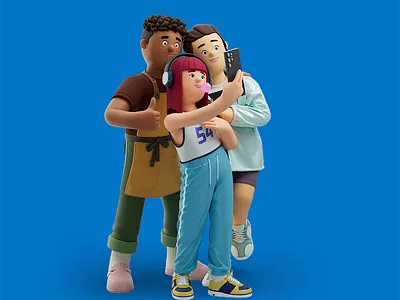 Samsung Week 2023 3d 3d character 3d design animation bright c4d character cinema4d clothing design fashion fun illustration interior marvelous design maya selfie style textures