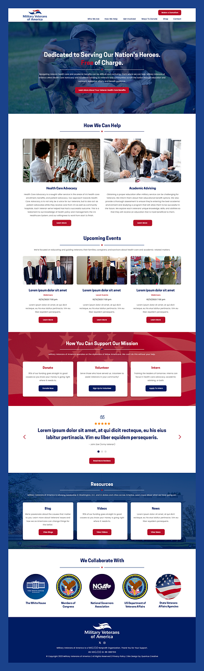 Military Veterans of America (MVOA) donation military military web design non profit non profit web design united states veteran web design