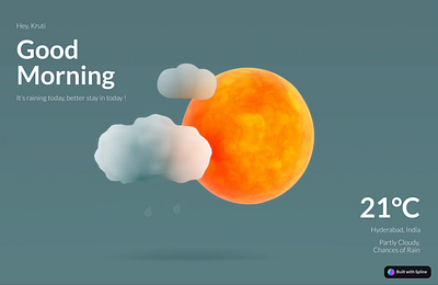 Weather Forecast (made with spline) 3d 3dwebsite figma spline ui uiux weatherapp weatherforecast