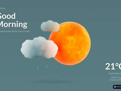 Weather Forecast (made with spline) 3d 3dwebsite figma spline ui uiux weatherapp weatherforecast