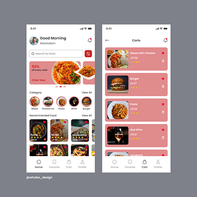 Food App (white mode) - Concept design figma ui uiux ux