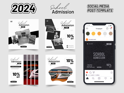 School Admission Social Media Banner Template design graphic design illustration logo design minimalist minimalist design minimalist typography school community