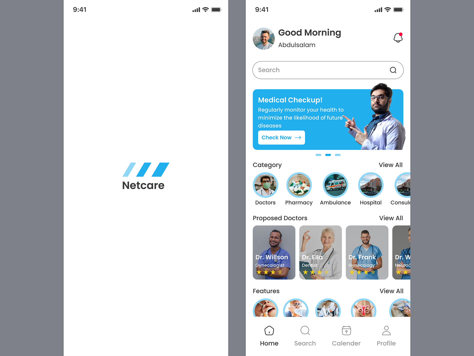 Netcare (Clinic App) - Concept by Abdulsalam wasiu on Dribbble