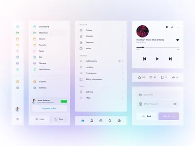 User Interface Use Cases design glassy gradient icons transparent trending ui ux visual