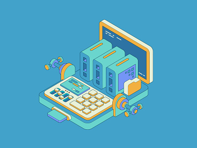 Digital Tech. Isometric Illustration 3d ar cloud code cyber data design digital flat graphic design illustration isometric tech ui