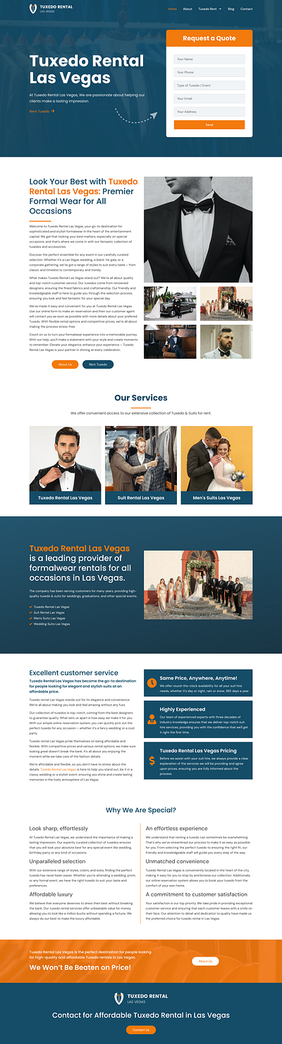 Tuxedo Rental Las Vegas: tuxedorentallasvegas.com web design wordpress