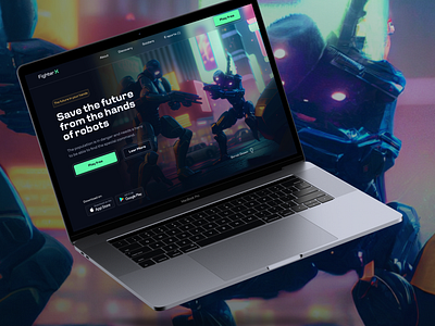 Fighter X Project - Game landing page figma framer landingpage ui design webdesign