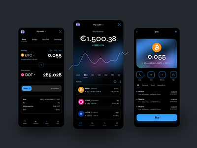 WHALET- SAFEGUARD YOUR CRYPTO SEAS crypto cryptowallet darkmode darkui mobile app design mobile ui ui uidesign uxdesign