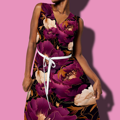 Floral dress botanic cloth dress fabric floral dress floral pattern flower graphic design texture woman dress