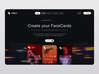 Fintech Landing Page bank banking card finance financial fintech fintech website gradient hero hero section interface investment landing page money saas startup web webdesign website