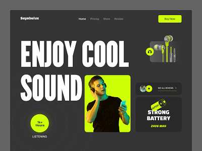 Cool SounDpod Website cool sound design landing page listening music smo smooth sound sound pod strong battery web ui ux wava website