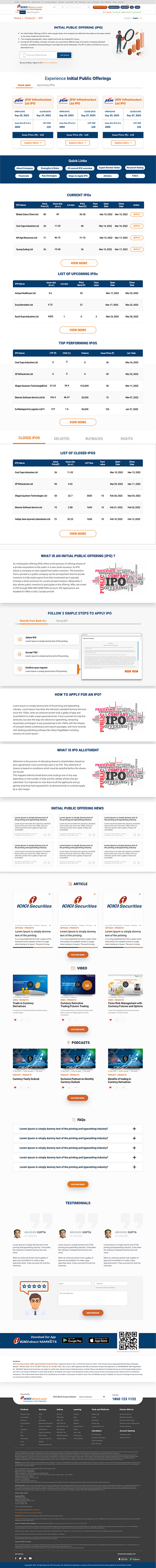 IPO Landing page Design landing page webpage website
