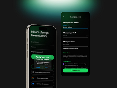 Spotify signup form branding design figma figmadesign minimal ui ux