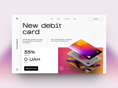 Debit card presentation page bank bank cards presentation presentation page ui uiux design ux web design