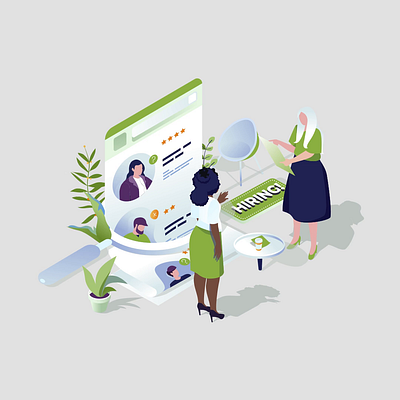 Business 2d animation culture design engagement flat hiring hr illustration isometric man motion people resumes success talent team woman workplace