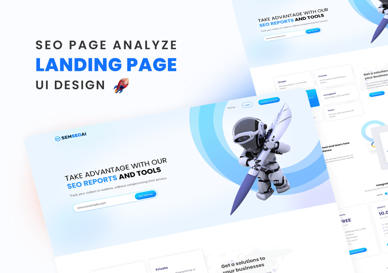 SEO page analyzer Website UI Design branding creative design digital agency figma html illustration landing page logo ui