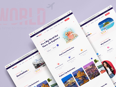 Travel World branding design graphic design home page interface landing page tourism travel travel agency travel website travel website design travelling ui ui ux uidesign webdesign webpage