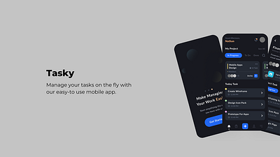 Tasky - manage tasks on the fly app clean design ios mobile mobile app product design project managment todo ui