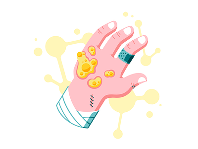 Sick hand bandage contagious disease hand health icon illness illustration medical procreate sick sticker thierry fousse wound