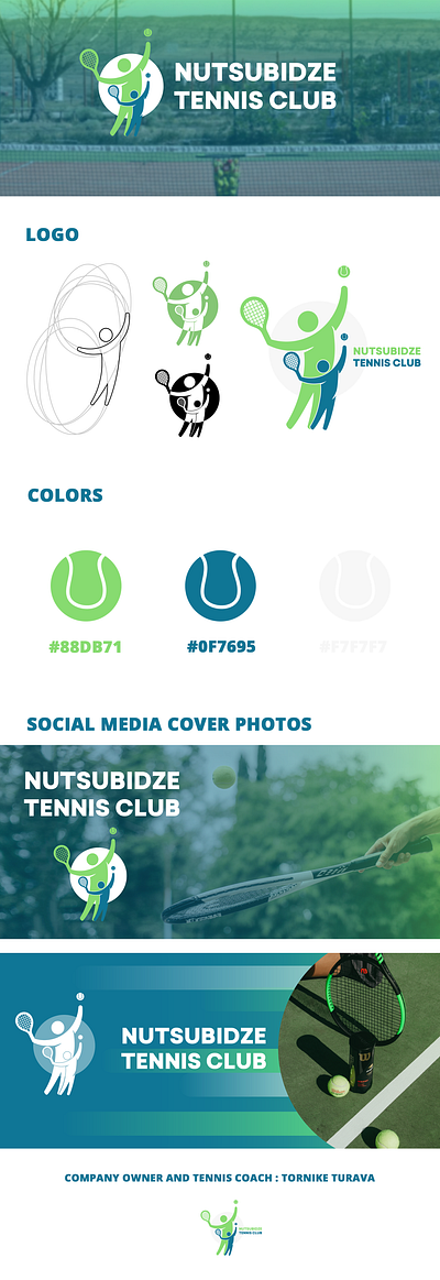 Nutsubidze Tennis Club 2d adobeillustrator adobephotoshop adult sport banner branding graphic design health kidssport logo logodesign minimalistic socialmedia sport sportbranding tennis