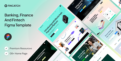 Fincatch - Banking, Finance And Fintech Figma Template banking design figma finance fintech ui